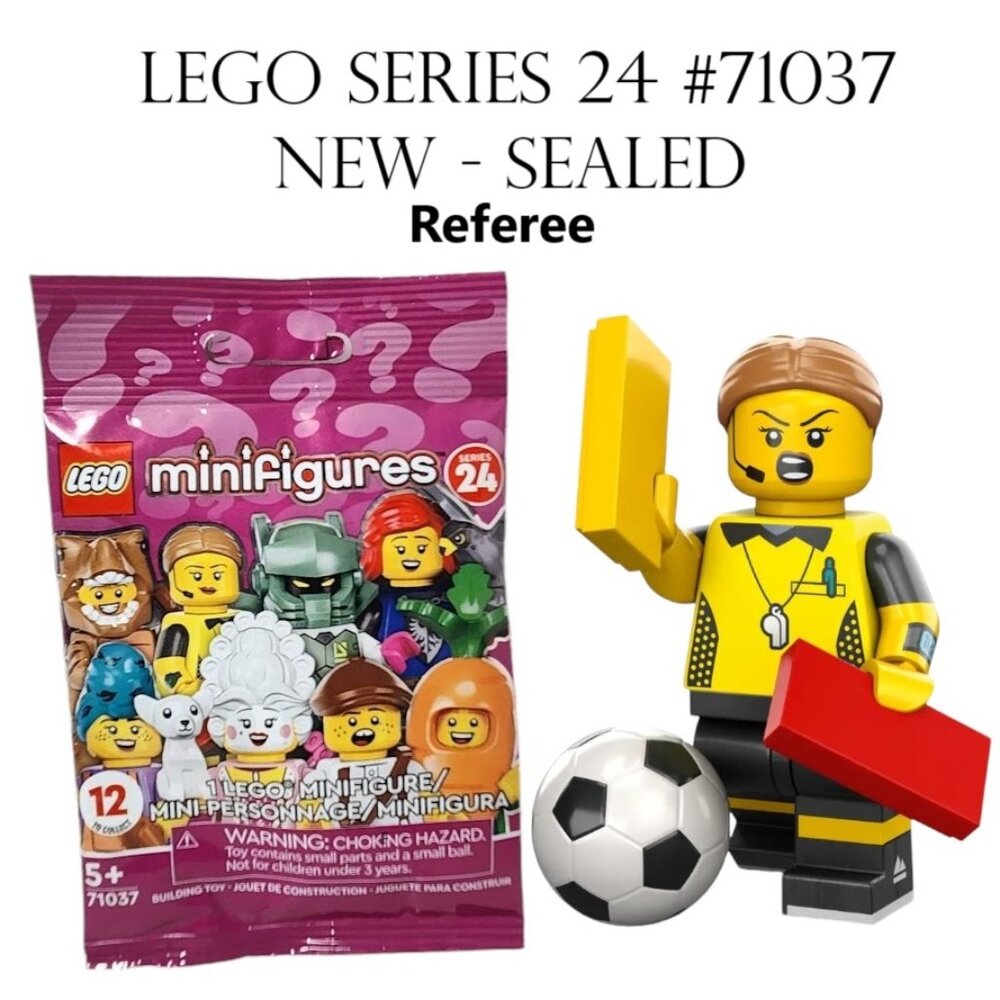 NEW SEALED Lego Series 24 Minifigure 71037 Football Soccer Referee FIFA Ref Coll